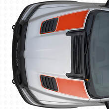 Juego de calcomanías de vinilo con franjas de ventilación de capó de doble contorno para Dodge Ram Sport 2019+_4