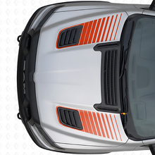 Juego de calcomanías de vinilo de rayas de ventilación en el capó con doble estroboscópico para Dodge Ram Sport 2019+_4