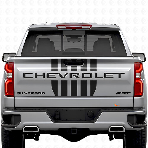 Juego de Calcomanías de Vinilo con Rayas en Estilo Stars & Steel para Portón Trasero de Chevrolet Silverado