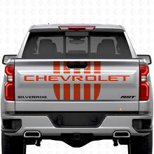 Juego de Calcomanías de Vinilo con Rayas en Estilo Stars & Steel para Portón Trasero de Chevrolet Silverado_3