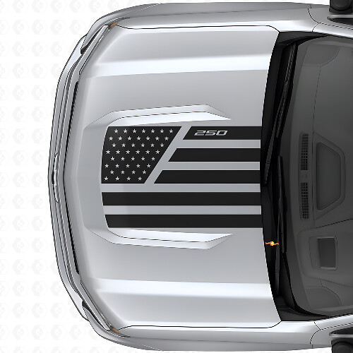 Calcomanía de vinilo para capó estilo acero y estrellas con bandera de EE. UU. para Chevrolet Silverado 1500 2026_1