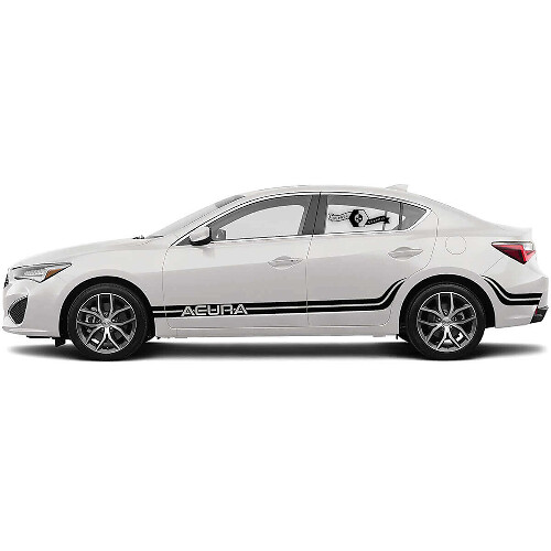 Kit de calcomanías de vinilo con franjas laterales curvas dobles para Acura ILX