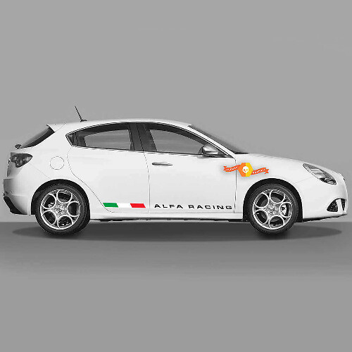 Kit de Vinilos Laterales con Bandera Italiana Alfa Racing para Alfa Romeo