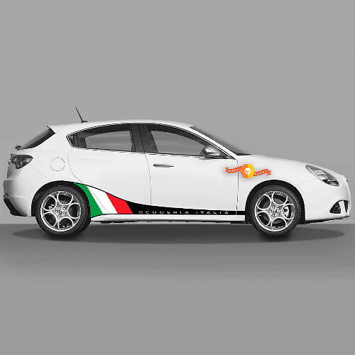 Kit de calcomanías laterales de vinilo con franjas de la bandera Scuderia Italia para Alfa Romeo