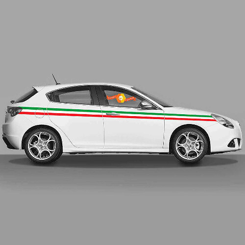 Kit de calcomanías de vinilo con franjas laterales estilo bandera italiana para Alfa Romeo Giulietta_1