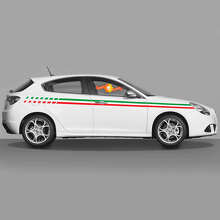 Kit de calcomanías de vinilo con franjas laterales estilo bandera italiana para Alfa Romeo Giulietta_2