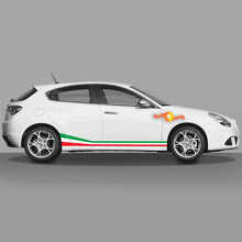 Kit de calcomanías de vinilo con franjas laterales estilo bandera italiana para Alfa Romeo Giulietta_4