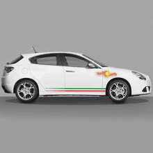 Kit de calcomanías de vinilo con franjas laterales estilo bandera italiana para Alfa Romeo Giulietta_5