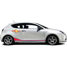 Kit de adhesivos de vinilo con franjas laterales curvas estilo competición para Alfa Romeo_4