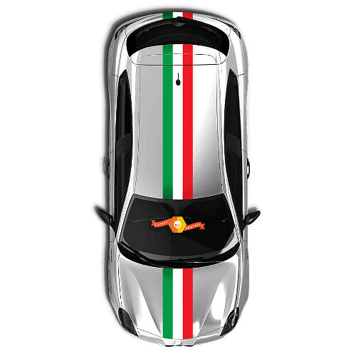 Kit de vinilo con franjas de la bandera italiana sobre el coche para Alfa Romeo