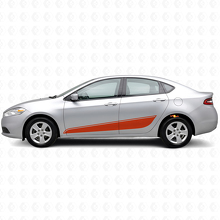 Kit de calcomanías laterales de vinilo con franjas de contorno superior para Dodge Dart_4