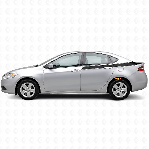 Kit de adhesivos de vinilo para franjas laterales traseras con contorno de acento para Dodge Dart 2013+
