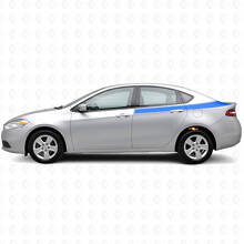 Kit de adhesivos de vinilo para franjas laterales traseras con contorno de acento para Dodge Dart 2013+_2