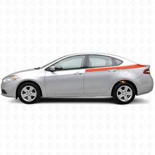Kit de adhesivos de vinilo para franjas laterales traseras con contorno de acento para Dodge Dart 2013+_4