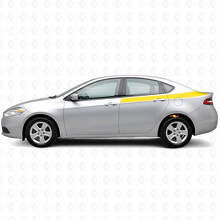 Kit de adhesivos de vinilo para franjas laterales traseras con contorno de acento para Dodge Dart 2013+_5