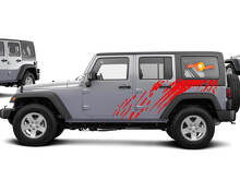 Kit de adhesivos de vinilo con gráficos laterales contra salpicaduras de barro para Jeep Wrangler Unlimited_2
