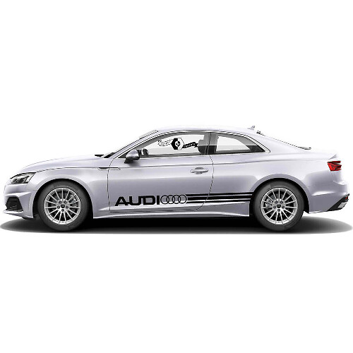Kit de vinilos de franjas laterales de marca para Audi A5_1
