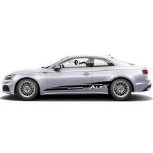 Juego de adhesivos vinilo de franjas laterales de marca para Audi A5_3
