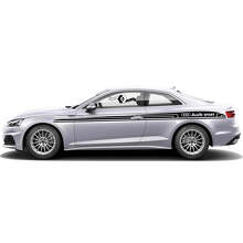 Juego de adhesivos vinilo de franjas laterales de marca para Audi A5_4