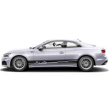 Juego de adhesivos vinilo de franjas laterales de marca para Audi A5_5