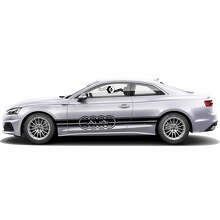 Juego de vinilos adhesivos con tiras laterales de contorno de marca para Audi A5_4