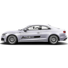 Juego de vinilos adhesivos de franjas laterales con logotipo Audi para Audi A5_3