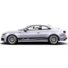 Juego de vinilos adhesivos de franjas laterales con logotipo Audi para Audi A5_5