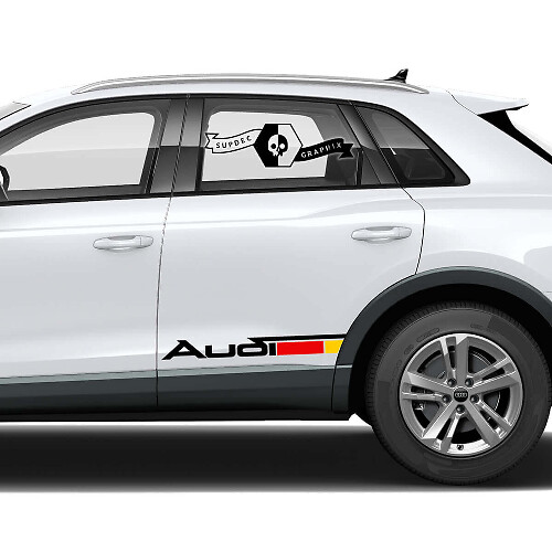 Juego de calcomanías de vinilo para puerta lateral con diseño de la bandera alemana para Audi Q3