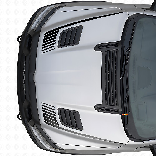 Juego de adhesivos de vinilo estilo estroboscópico con forma de palo de hockey para capó Dodge Ram Sport 2019+
