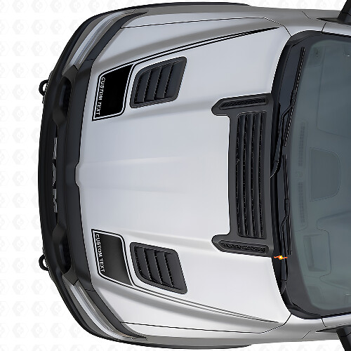 Juego de Vinilos de Tiras Personalizadas con Texto Contorneado para Capó Dodge Ram Sport 2019+
