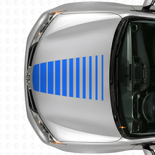 Calcomanía de vinilo de franjas expansivas para capó con luz estroboscópica para Toyota RAV4 2013+_2