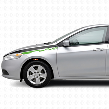 Kit de calcomanías de vinilo de rayas a cuadros rectas para guardabarros delantero para Dodge Dart 2013+_3