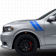 Kit de calcomanías de vinilo con rayas dobles 392 para guardabarros delantero para Dodge Durango 2011+_2