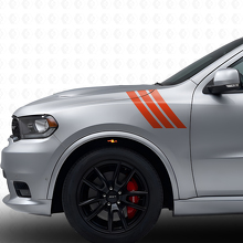 Kit de calcomanías de vinilo con triple raya para guardabarros delantero para Dodge Durango 2011+_4