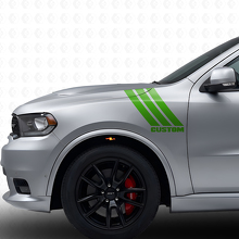 Kit de calcomanías de vinilo de franjas triples personalizadas para guardabarros delantero Dodge Durango 2011+_3