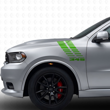 Kit de adhesivos de vinilo de rayas estroboscópicas 345 para guardabarros delantero Dodge Durango 2011+_3
