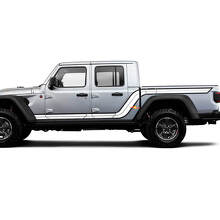 Kit de pegatinas de vinilo de franjas laterales doble contorno para Jeep Gladiator_2