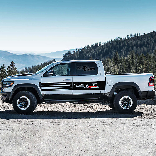 Kit de adhesivos vinílicos de franjas laterales para puerta TRX Rebel para Dodge Ram Rebel 2021+