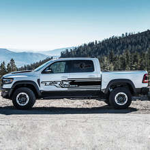 Juego de adhesivos vinilo de franjas laterales estilo TRX para Dodge Ram Rebel 2021+_3