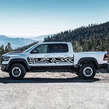 Juego de adhesivos vinilo de franjas laterales estilo TRX para Dodge Ram Rebel 2021+_4