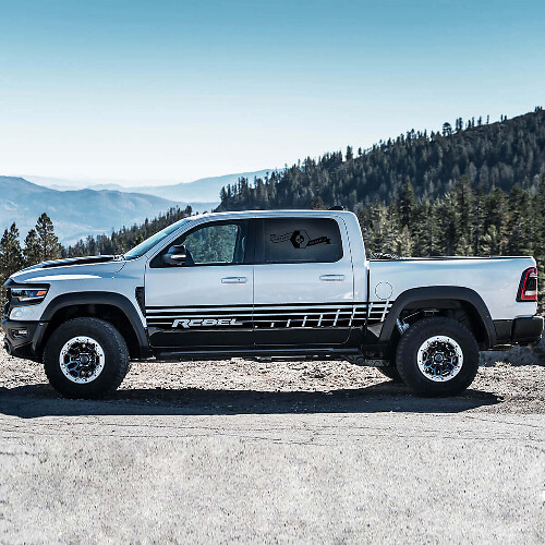 Juego de Calcomanías de Vinilo con Rayas Laterales Estilo Rebel para Dodge Ram Rebel 2021+