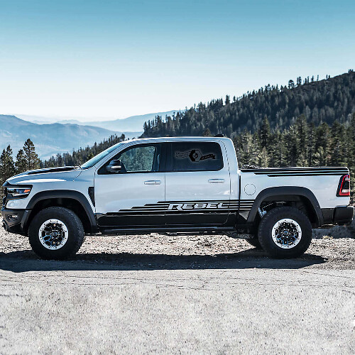 Kit de Pegatinas de Vinilo para Tiras Laterales Estilo Rebel TRX para Dodge Ram Rebel TRX 2021+