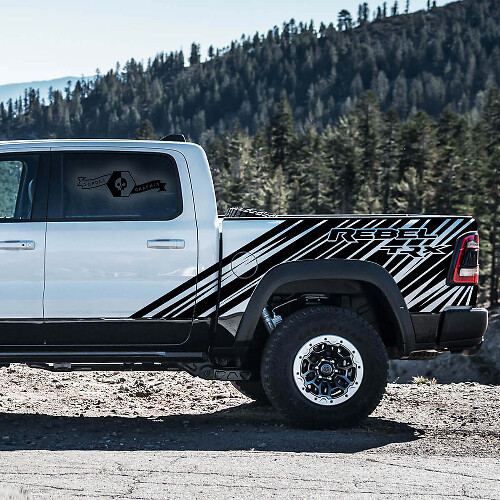 Juego de calcomanías de vinilo de franjas laterales TRX Rebel para Dodge Ram Rebel 2021+