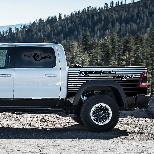 Juego de calcomanías de vinilo con franjas laterales estilo estroboscópico para Dodge Ram Rebel 2021+