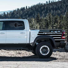 Juego de calcomanías de vinilo con franjas laterales estilo estroboscópico para Dodge Ram Rebel 2021+_2