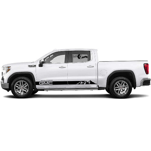 Kit de adhesivos de vinilo con franjas laterales estilo montaña para GMC Sierra