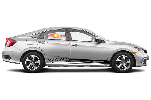 Kit de vinilo con franjas laterales personalizadas para competición para Honda Civic_1