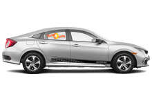 Kit de vinilo con franjas laterales personalizadas para competición para Honda Civic_2