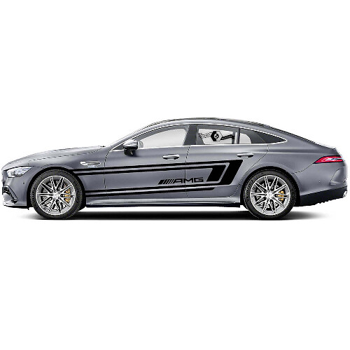 Kit de calcomanías de vinilo con franjas laterales dobles estilo AMG para Mercedes Benz AMG GT3