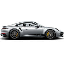 Kit de calcomanías de vinilo de franjas laterales estilo Turbo para Porsche 911 Turbo S_3